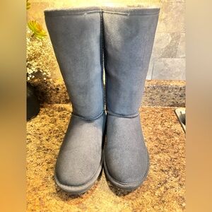 BearPaw Gray Suede Ankle Boots
